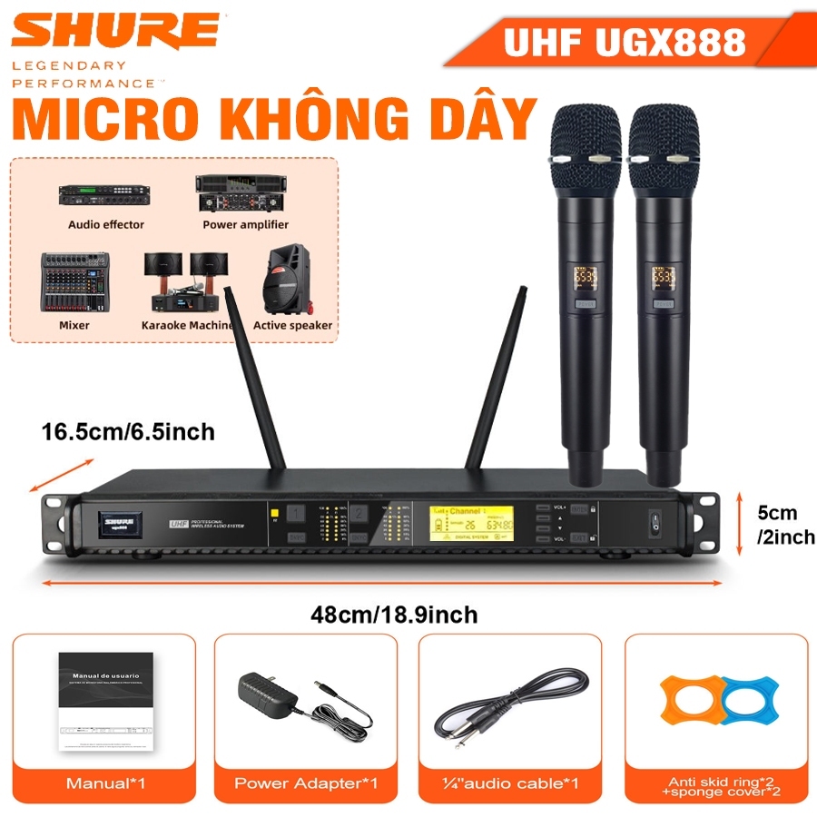 Micro Không Dây UGX888 | Hát Karaoke Cực Hay, Không Hú, Âm Thanh Sạch, Giá Tốt - 1