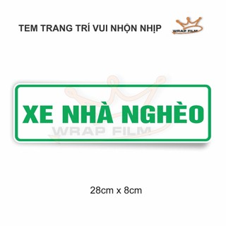 Decal trang trí chữ XE NỘI BỘ vui nhộn, Decal PVC không phai màu không thấm nước