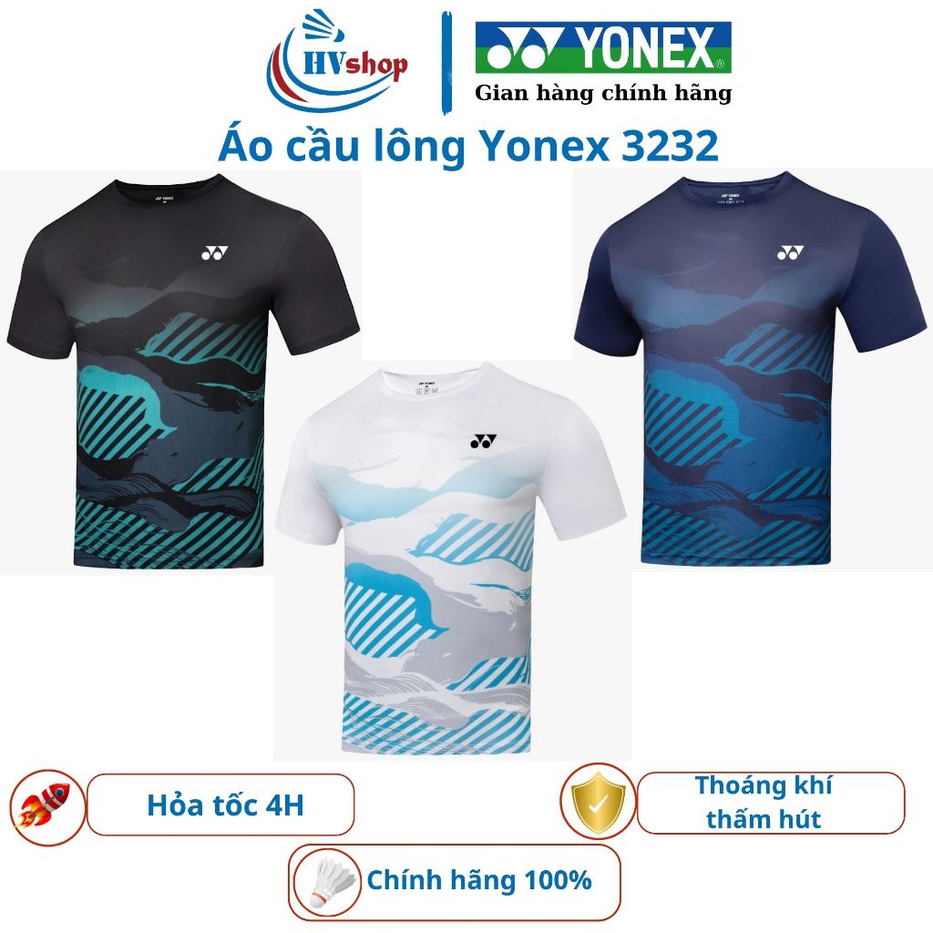 Áo cầu lông Yonex chính hãng 3232, thoáng khí, thấm hút mồ hôi tốt - HVShop