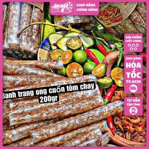 Bánh Tráng Ống Tôm Cháy Tỏi hũ 200gr - Ăn vặt Su Xoắn