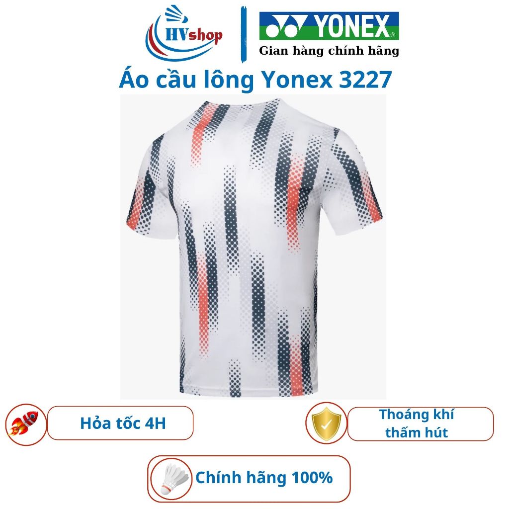 Áo cầu lông Yonex chính hãng 3227, thoáng khí, thấm hút mồ hôi tốt - HVShop