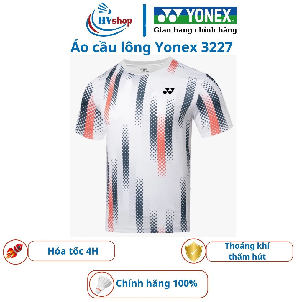 Áo cầu lông Yonex chính hãng 3227, thoáng khí, thấm hút mồ hôi tốt - HVShop