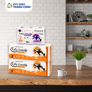 Giấy Vệ Sinh Vyly Lovely 10 Cuộn 3 Lớp Cty Giấy Thành Công Tiện Lợi, Giá Siêu Tốt