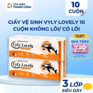 Giấy Vệ Sinh Vyly Lovely 10 Cuộn 3 Lớp Cty Giấy Thành Công Tiện Lợi, Giá Siêu Tốt
