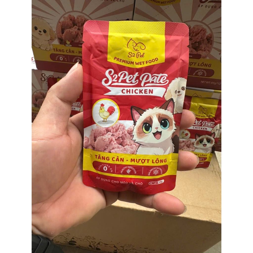 [Combo 24 gói] Pate S2PET dành cho chó và mèo 85g bổ sung nước tự nhiên, kết cấu mềm mịn dễ tiêu hóa