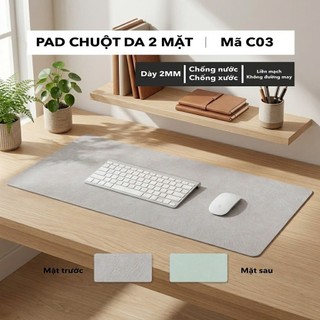 Thảm Da Trải Bàn Làm Việc Cỡ Lớn Kiêm Lót Chuột Kích Thước 40x90cm  – Không Thấm Nước - Dễ Vệ Sinh