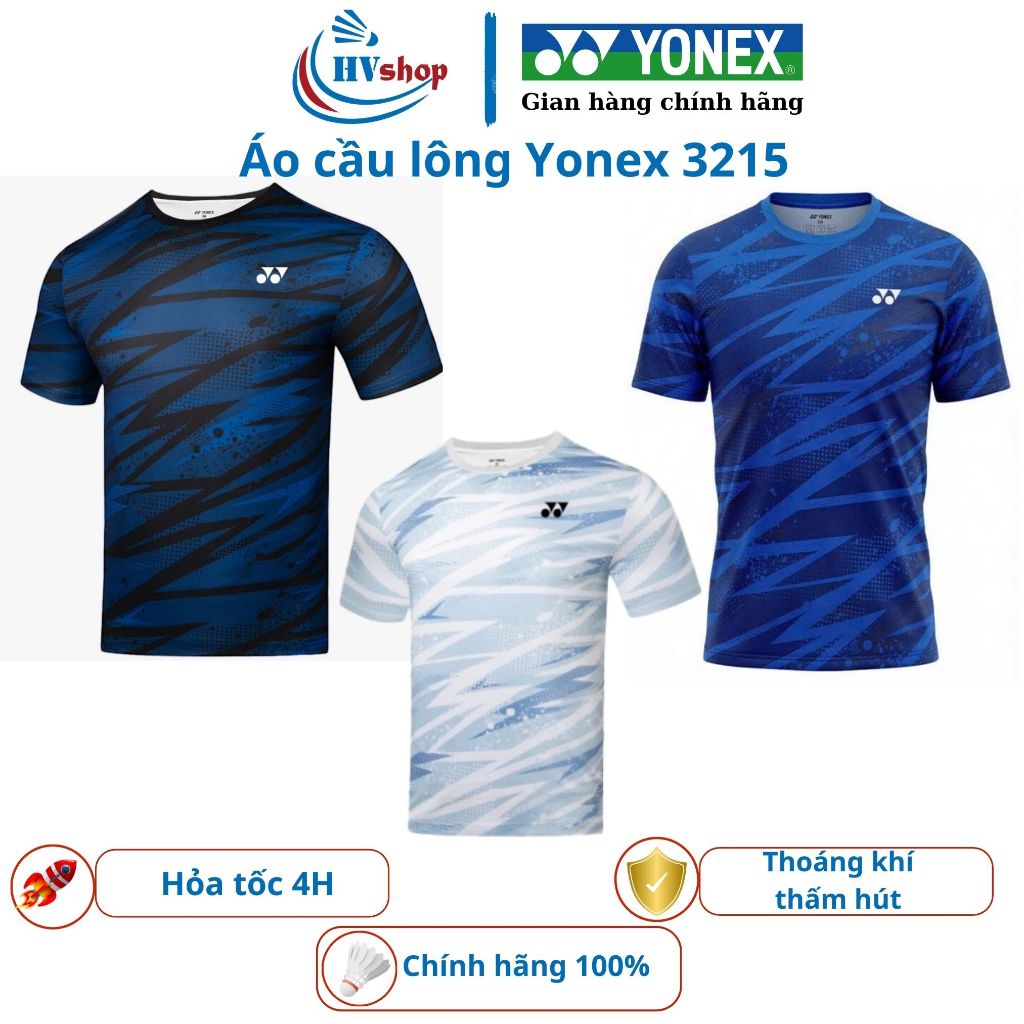 Áo cầu lông Yonex chính hãng 3215, thoáng khí, thấm hút mồ hôi tốt - HVShop