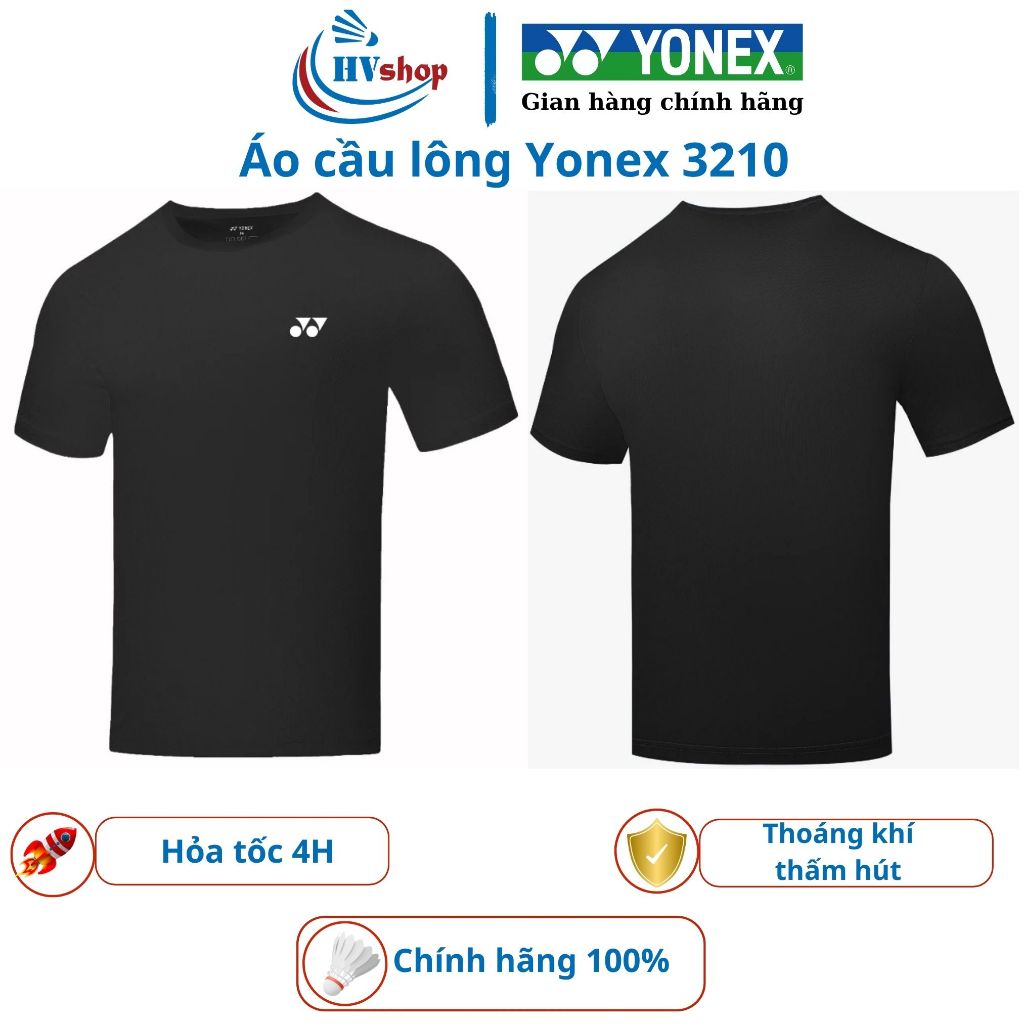 Áo cầu lông Yonex chính hãng 3210, chất liệu cotton thoáng khí, thấm hút mồ hôi tốt - HVShop