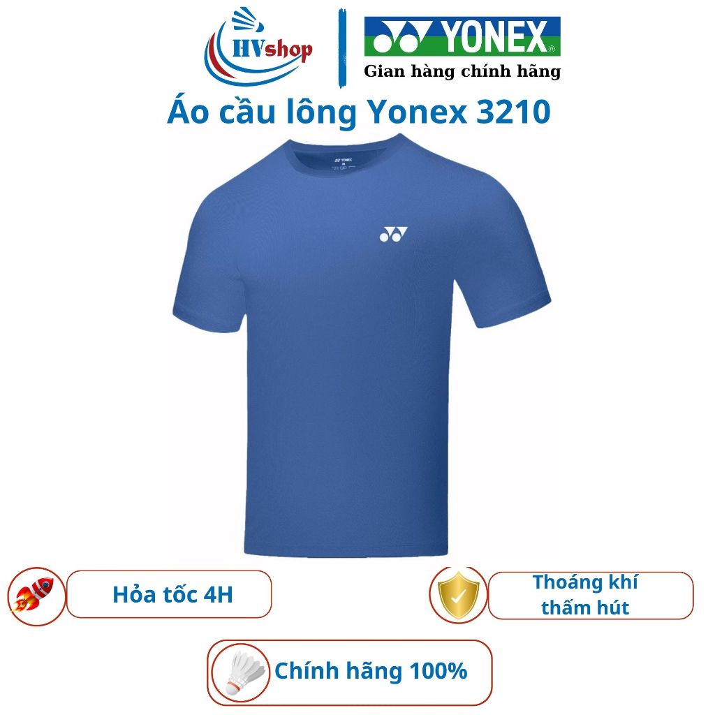 Áo cầu lông Yonex chính hãng 3210, chất liệu cotton thoáng khí, thấm hút mồ hôi tốt - HVShop