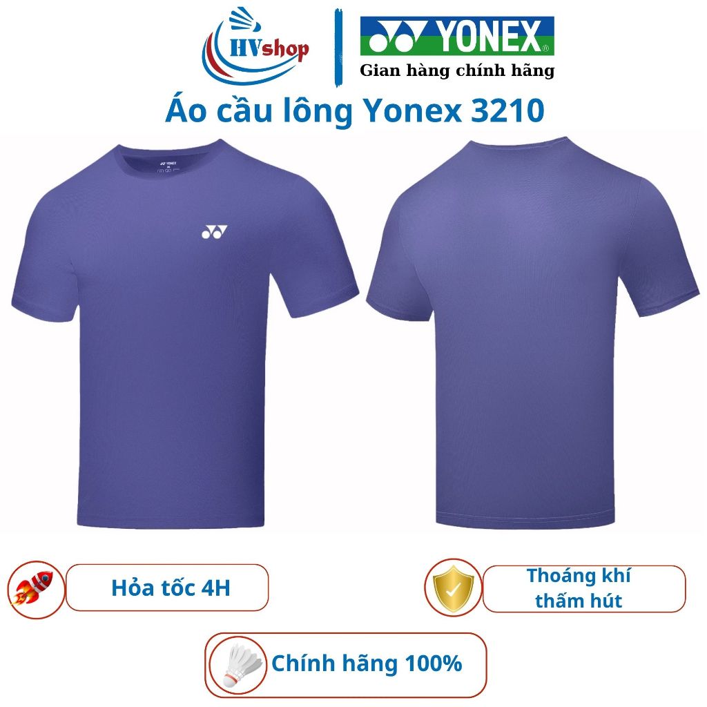 Áo cầu lông Yonex chính hãng 3210, chất liệu cotton thoáng khí, thấm hút mồ hôi tốt - HVShop