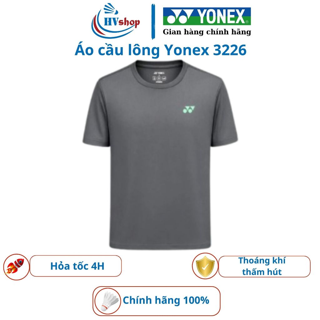 Áo cầu lông Yonex chính hãng 3210, chất liệu cotton thoáng khí, thấm hút mồ hôi tốt - HVShop