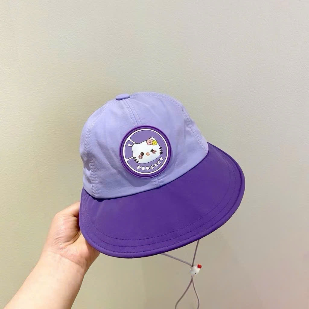 Mũ nón bucket trẻ em dễ thương thời trang cho bé có dây cố định