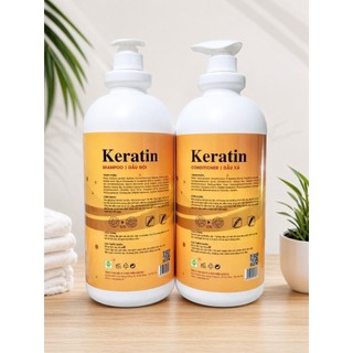 KERATIN COLLAGEN (Chính Hãng) Cặp Dầu Gội Xả 2000ml Phục Hồi Hư Tổn Ngăn Tóc Gãy Rụng