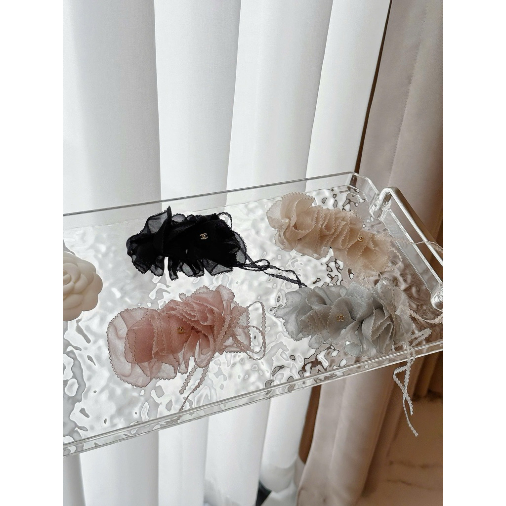 ZuchenbyKao Kẹp bấm voan lụa nhiều màu sắc lựa chọn