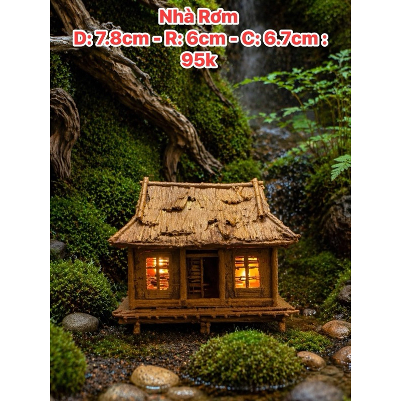 mô hình Nhà Rơm decor tiểu cảnh, non bộ, terrarium
