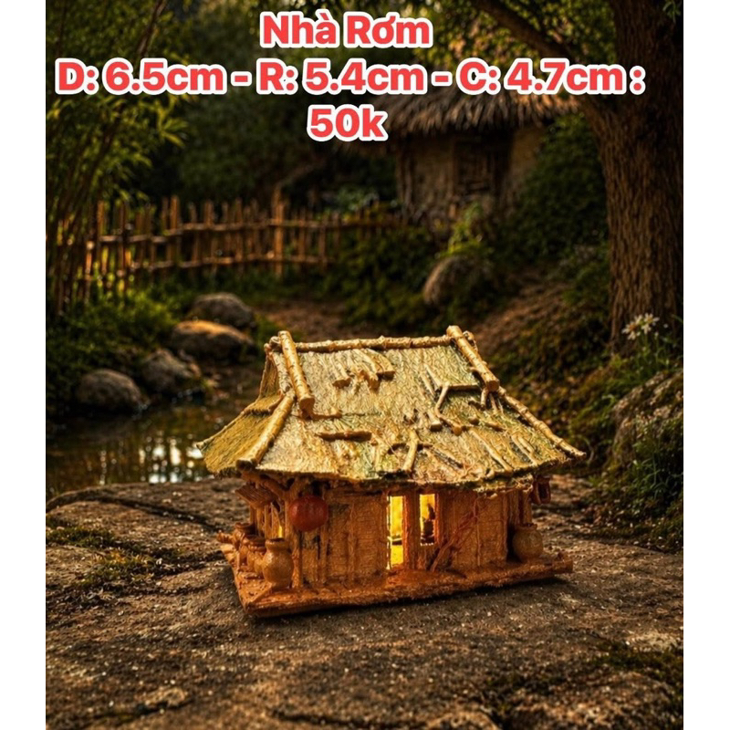 mô hình Nhà Rơm decor tiểu cảnh, non bộ, terrarium