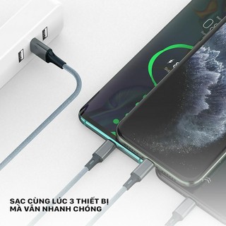 CÁP 3 ĐẦU SENDEM M20S SẠC SIÊU NHANH, CHO MỌI DÒNG ĐIỆN THOẠI, DÂY DÙ SIÊU BỀN (phukienmk10)