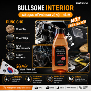 Dung Dịch Vệ Sinh Nội Thất Ô Tô 2in1 Làm Sạch & Bảo Vệ, Chống UV, Dưỡng Bóng nội thất Bullsone Interior Cleaner 600ml