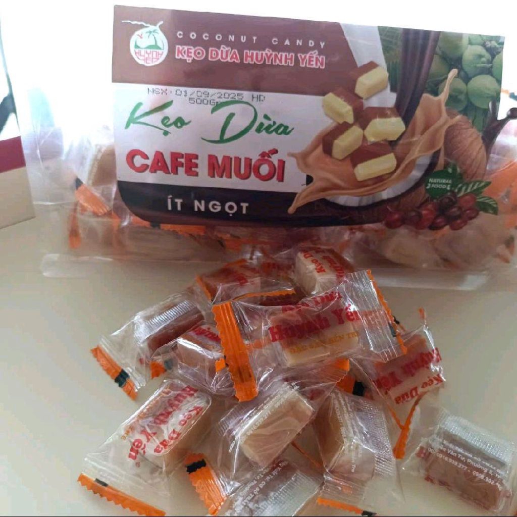 Kẹo dừa cafe muối Huỳnh Yến ( 500g ) -- Bến Tre