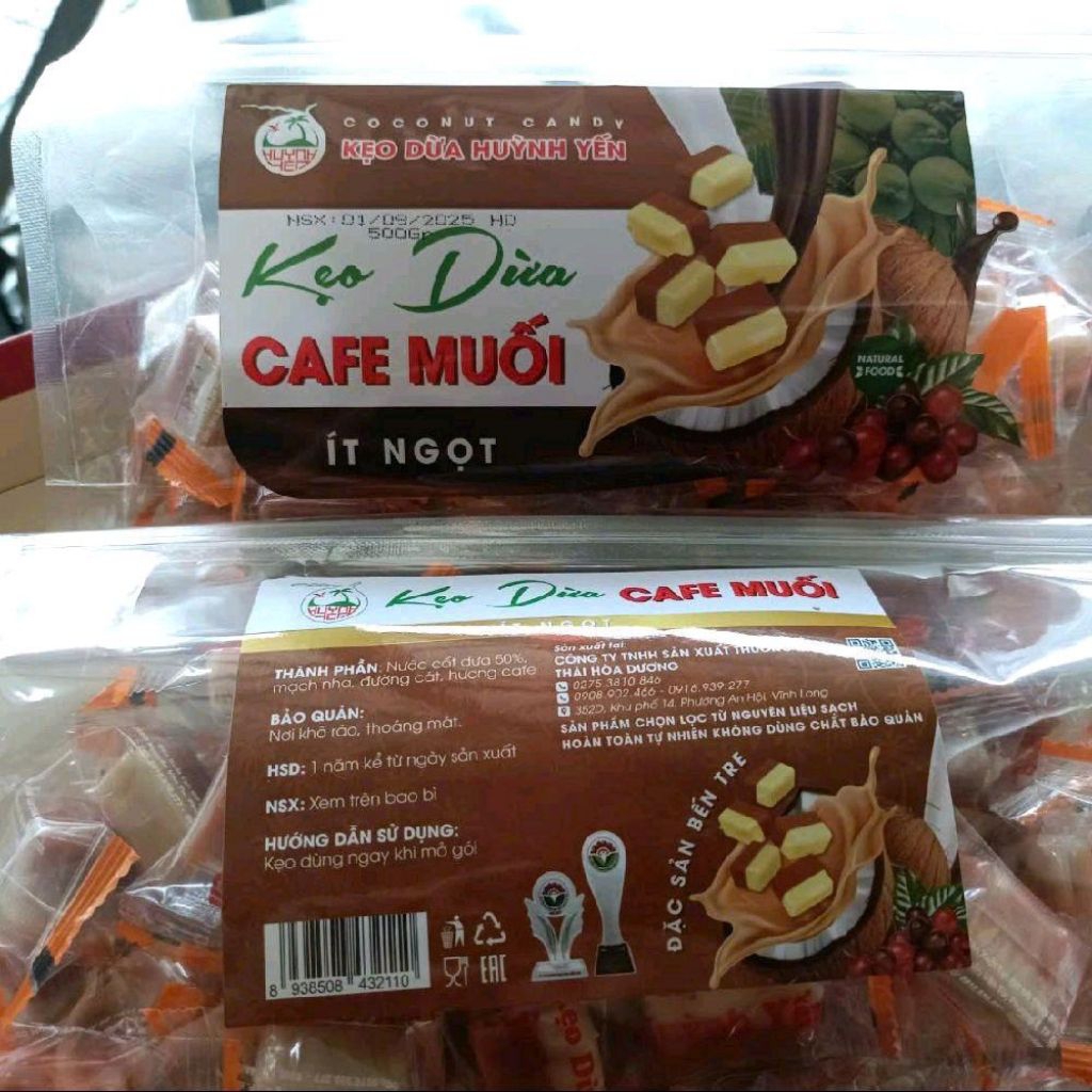 Kẹo dừa cafe muối Huỳnh Yến ( 500g ) -- Bến Tre