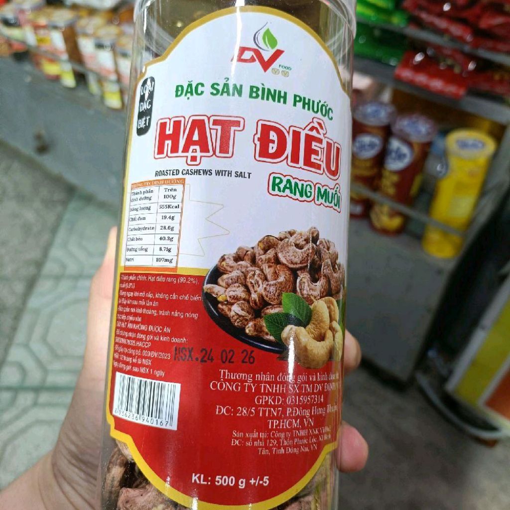 Hạt điều rang muối Đinh Võ  500g +- 5 -- đặc sản Bình Phước