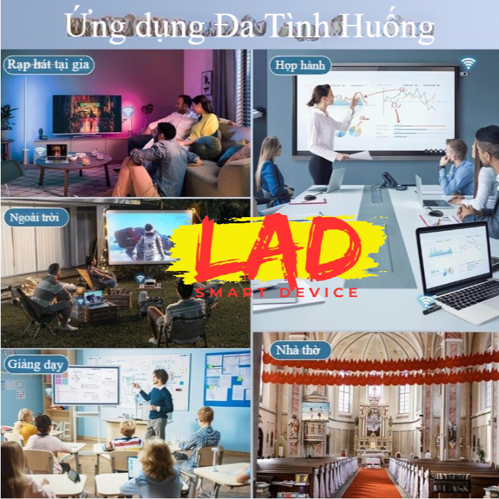 Model mới HDMI không dây 50M có màn hình hiển thị 2026 dùng được cho 2 tivi
