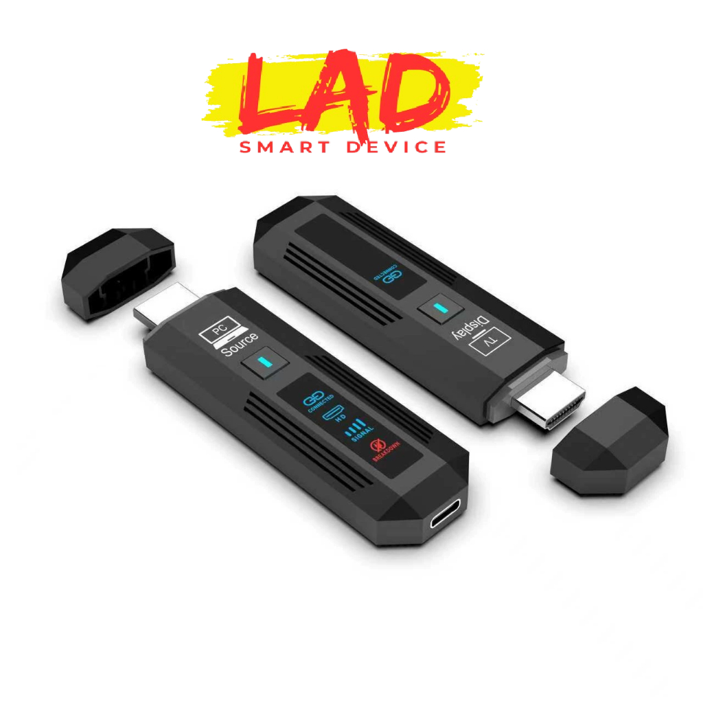Model mới HDMI không dây 50M có màn hình hiển thị 2026 dùng được cho 2 tivi
