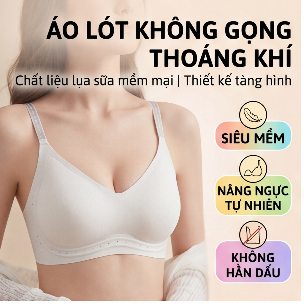 [03] Áo ngực đúc su hương trà, áo lót không gọng su đúc cài sau mềm mại thoải mái, nâng ngực nhẹ, mút dày 0.5cm