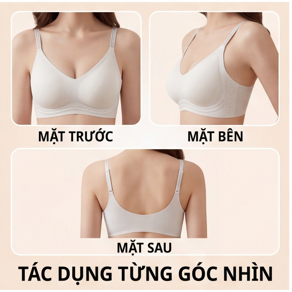 [03] Áo ngực đúc su hương trà, áo lót không gọng su đúc cài sau mềm mại thoải mái, nâng ngực nhẹ, mút dày 0.5cm