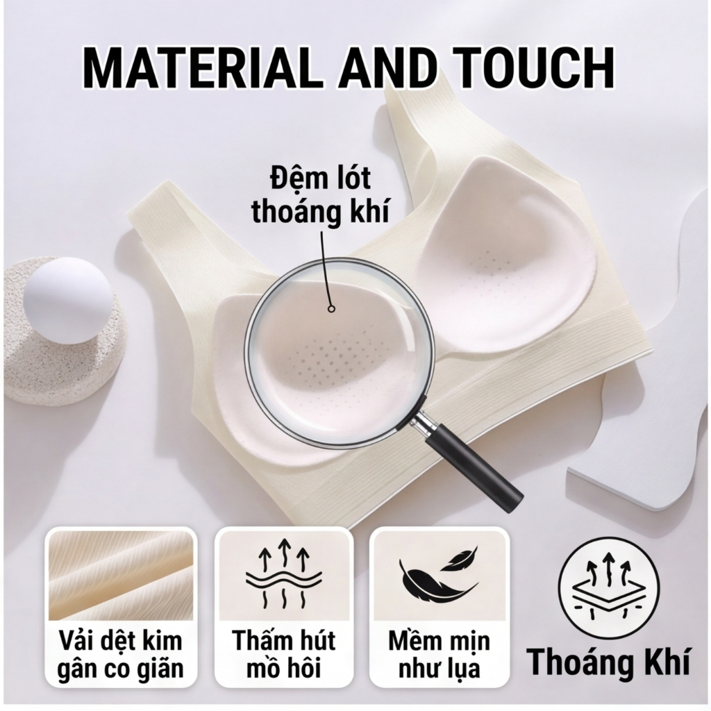 (1192) YANMEI Áo bra dạng thể thao chất su thông hơi thoáng mát, áo lót mút mỏng thể thao, áo ngực chui đầu mút mỏng
