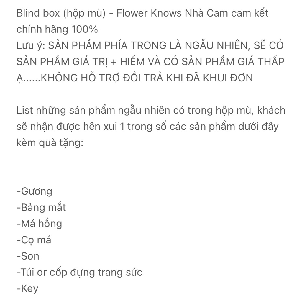 Blind box (hộp mù) - Flower Knows Nhà Cam