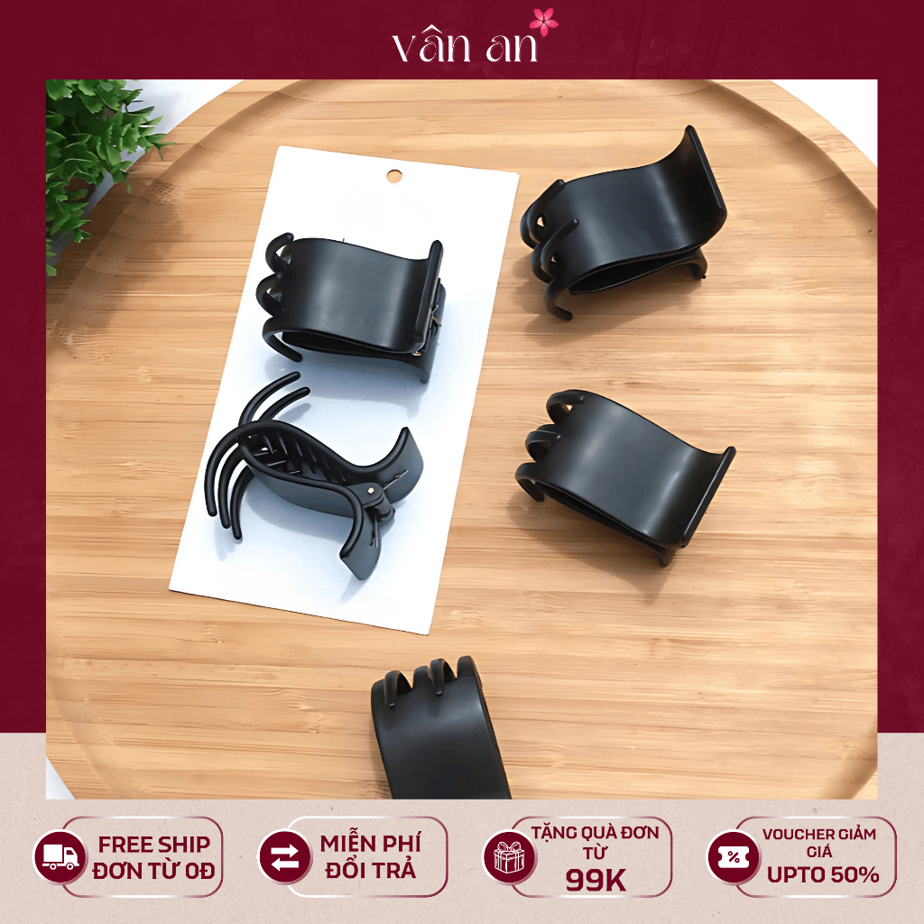 Kẹp Tóc 3 Răng - Chất Liệu Nhựa Cứng - Tặng Kèm Khi Mua Hàng - Áo Dài Vân An