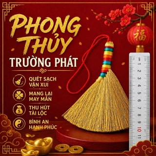 QUÉT VẬN XUI PHONG THỦY MAY MẮN, CHỔI DECOR , MÓC KHOÁ CHỔI, MÓC TREO TÚI XÁCH