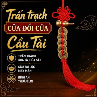 [TRẤN TRẠCH - CẦU TÀI] Hồ Lô Phong Thủy Treo 5 Đồng Xu Ngũ Đế Chiêu Tài Hút Lộc, Trấn Trạch, Hóa Sát