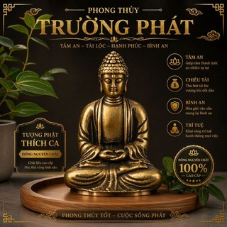 [TƯỢNG PHẬT THÍCH CA BẰNG ĐỒNG NGUYÊN CHẤT] CAO 2.7CM, DECOR, PHONG THỦY, BÌNH AN MAY MẮN