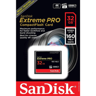 Thẻ nhớ CompactFlash (CF) SanDisk Extreme Pro 32GB 1067X đọc 160MB/s ghi 150MB/s (Đen) - Phụ Kiện Nhất Tín