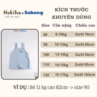 Yếm đùi kaki may logo dễ thương cho bé trai bé gái Sobong vải kaki mềm mại, thoáng khí size 8-17kg YY59