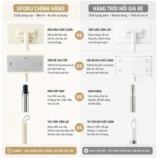 Cây Lau Kẹp Khăn UFORU Đa Năng Không Cần Giặt, Thay Thế Dễ Dàng, Thiết Kế Nhỏ Gọn Chiều Dài 95cm - UFM683