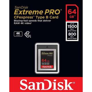 Thẻ nhớ CFexpress Type B SanDisk Extreme Pro 64GB đọc 1500mb/s, ghi 800mb/s SDCFE-064G-GN4NN (Đen) - Phụ Kiện Nhất Tín