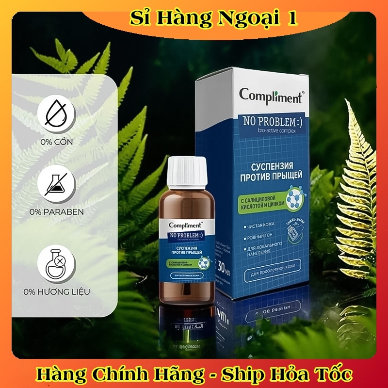 [CHÍNH HÃNG] Dung Dịch Chấm mụn Compliment No Problem BHA & ZinC 30ml của Nga
