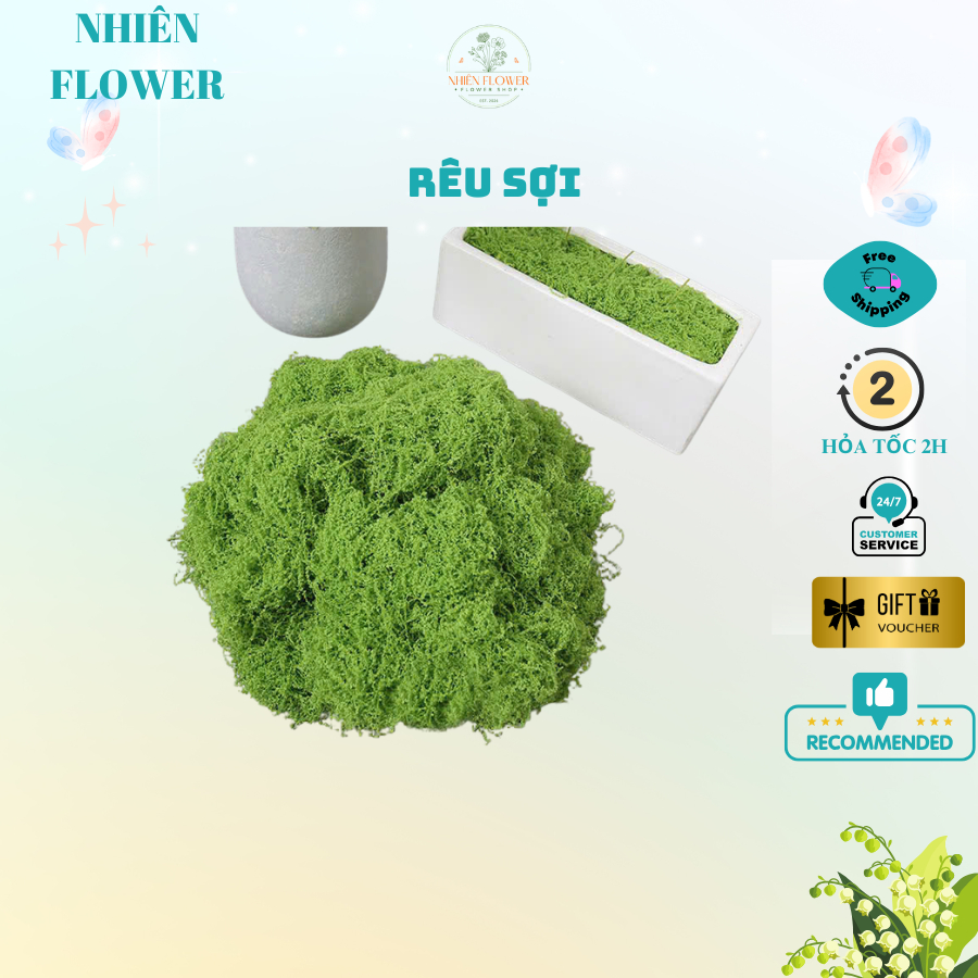 Rêu Sợi Dùng Trang Trí Tiểu Cảnh, Phủ Gốc Cây Bonsai, Phủ Chậu Hoa, Decor và Trang Trí Nhà Cửa