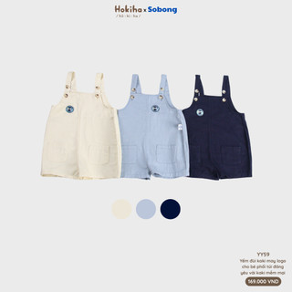 Yếm đùi kaki may logo dễ mặc, dễ phối đồ cho bé Sobong vải kaki mềm mại, thoáng mát size 8-17kg YY59