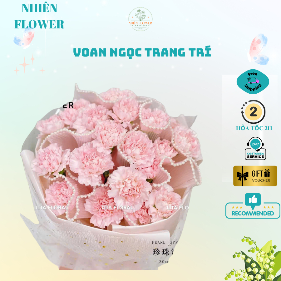 Voan Viền Ngọc Dùng Để Bó Hoa Kẽm Nhung, Bó Hoa Tươi, Phụ Kiện Gói Hoa