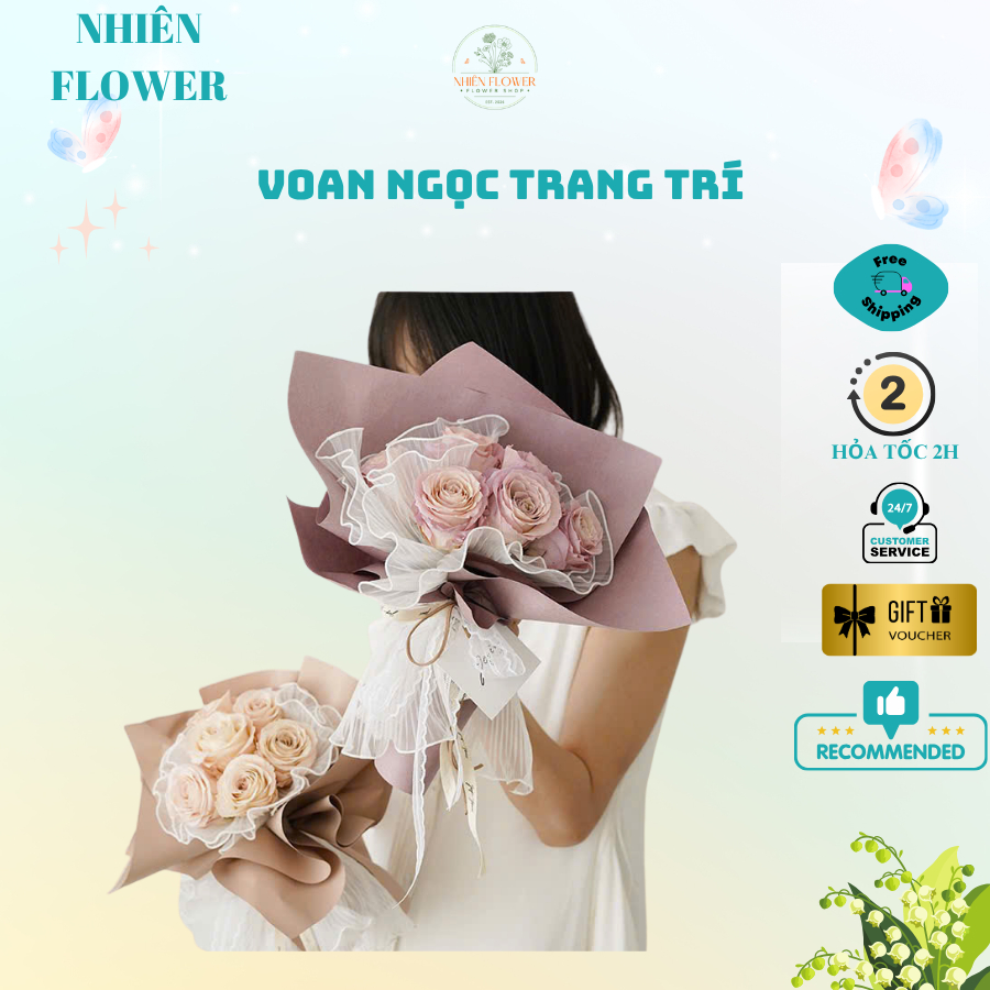 Voan Viền Ngọc Dùng Để Bó Hoa Kẽm Nhung, Bó Hoa Tươi, Phụ Kiện Gói Hoa
