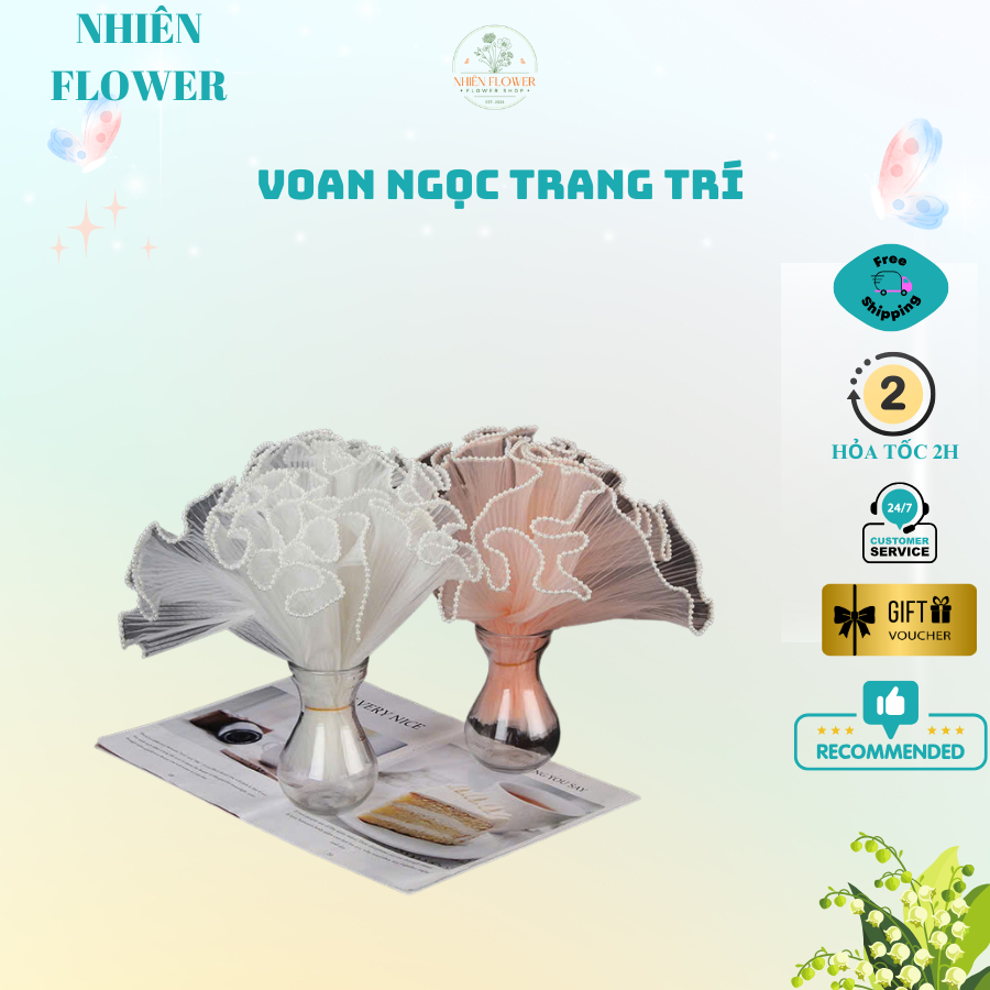Voan Viền Ngọc Dùng Để Bó Hoa Kẽm Nhung, Bó Hoa Tươi, Phụ Kiện Gói Hoa