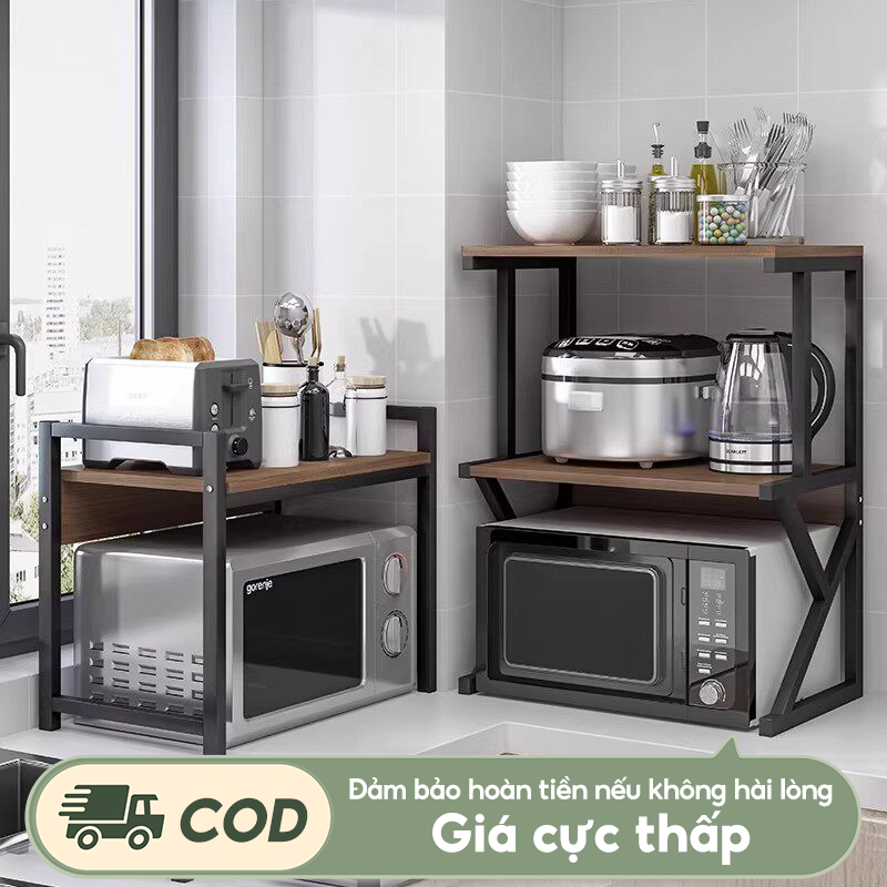 Kệ Lò Vi Sóng thép cacbon Kệ Để Đồ Nhà Bếp  Khả năng chịu tải mạnh mẽ Kệ tầ hiện đại