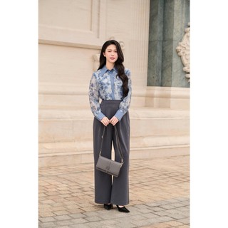 Áo Sơ Mi Nữ 𝐂𝐂𝐇𝐀𝐓 Dáng Suông Darid Cổ Thêu Trang Trí Chất Liệu Tơ Mềm Mại 16FDV8030ST