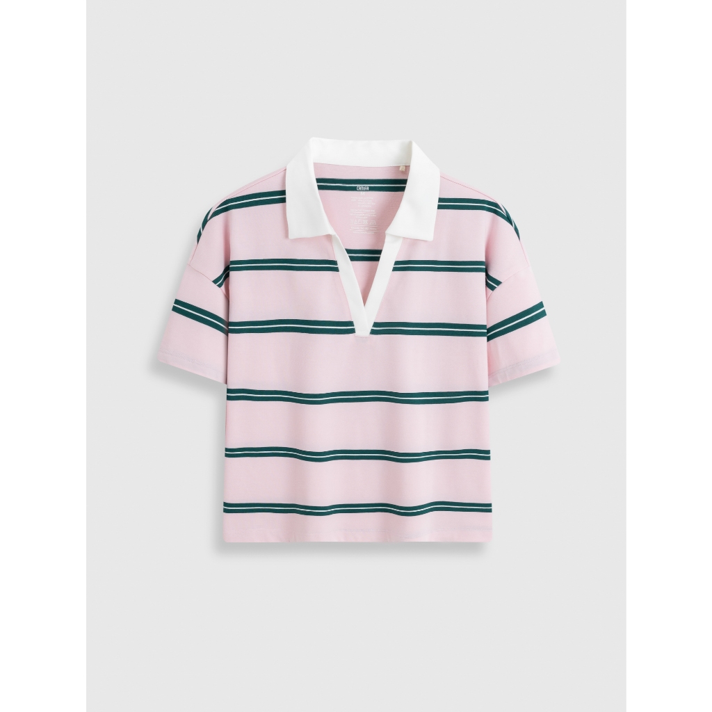 Áo polo nữ CANIFA cổ bẻ cộc tay chất cotton co giãn mềm mịn 6TP26S002