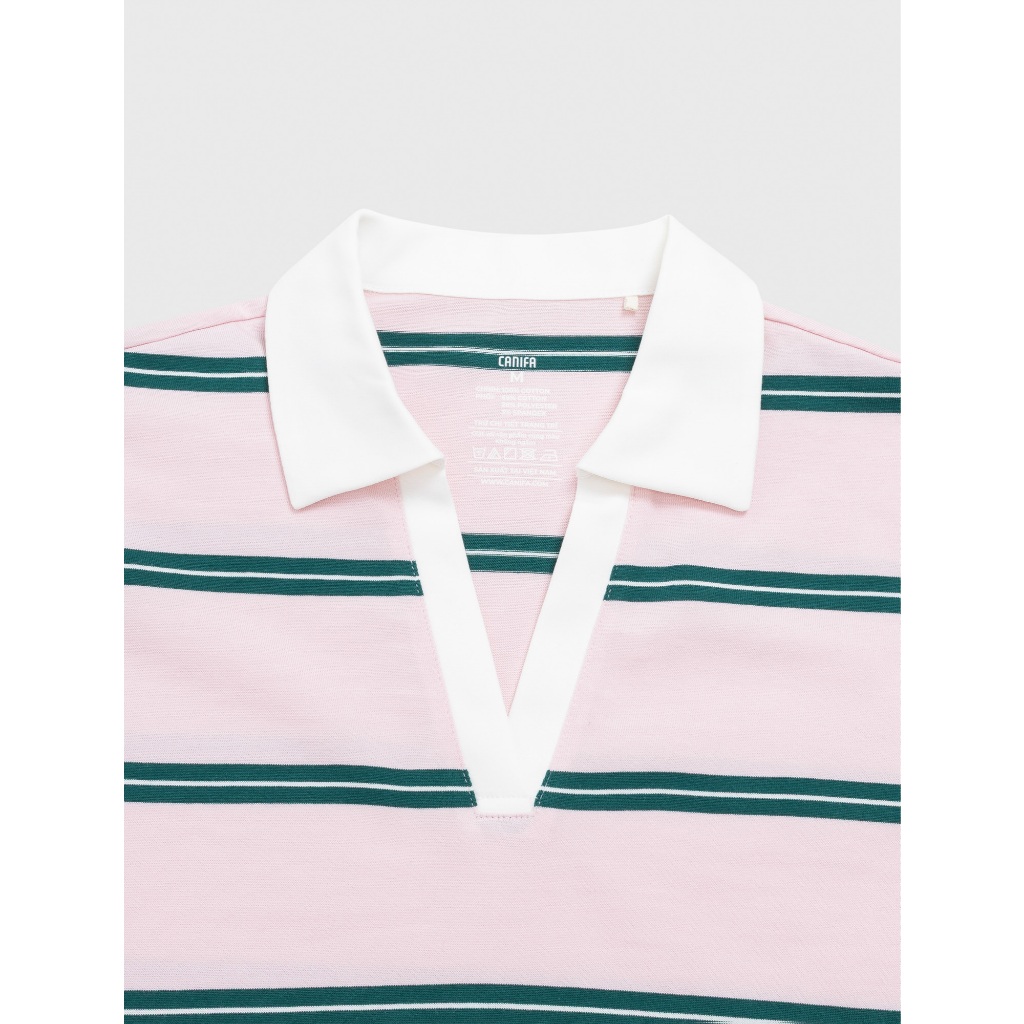 Áo polo nữ CANIFA cổ bẻ cộc tay chất cotton co giãn mềm mịn 6TP26S002
