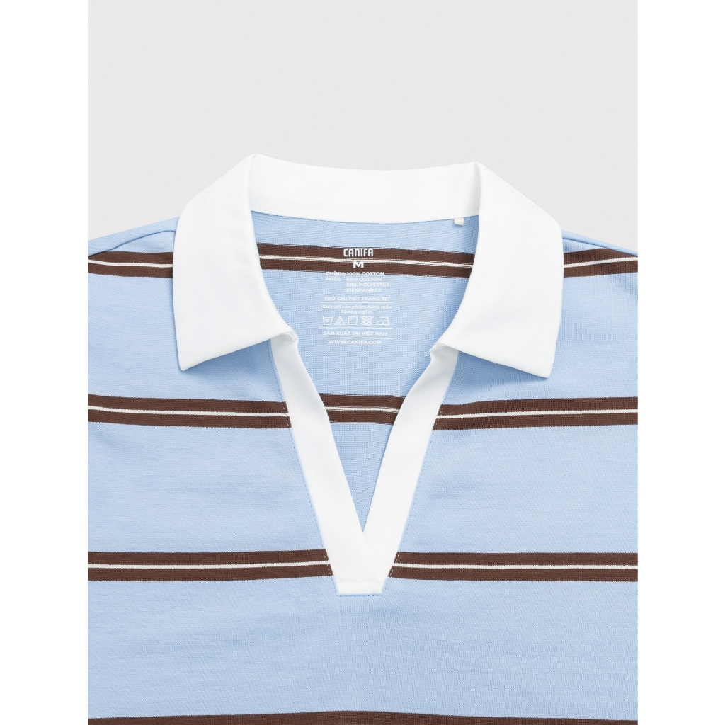 Áo polo nữ CANIFA cổ bẻ cộc tay chất cotton co giãn mềm mịn 6TP26S002